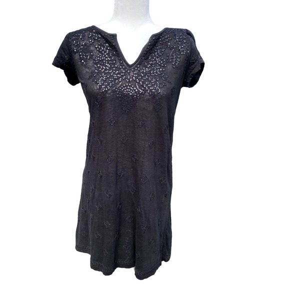 Calypso ST Barth Dress/ Cover Up With Sequins & Embroidery Black Size XS - Picture 1 of 9